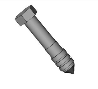 Anchor Taper Bolt, 3/8" X 2-1/4", Zinc Finish, HH